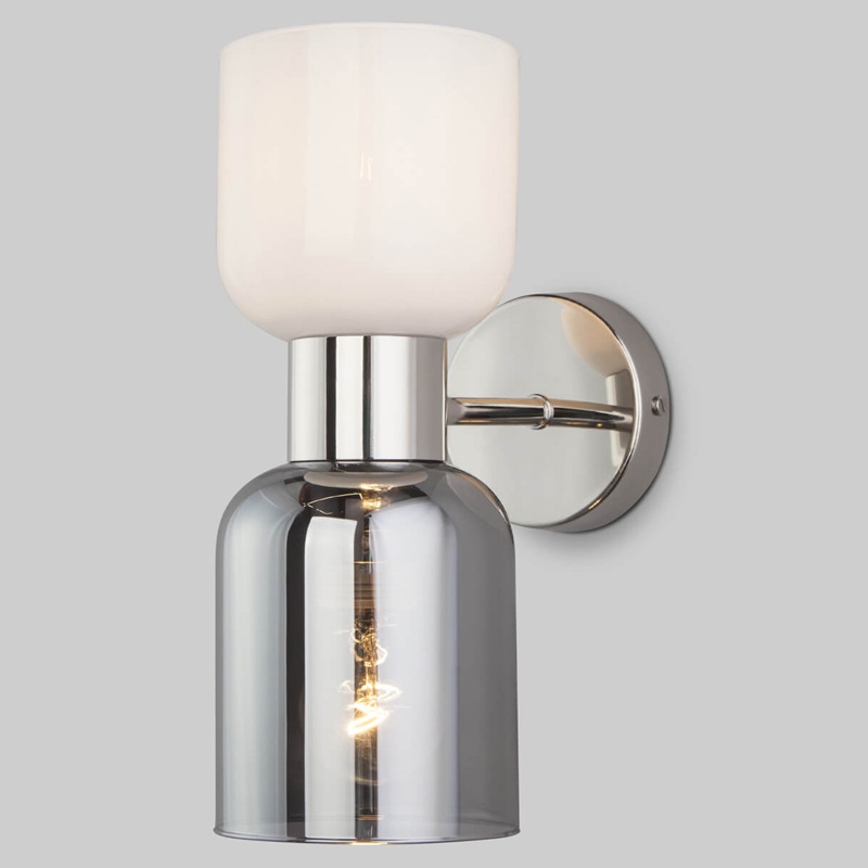 Бра Light maker studio Sconce white and smok Никель Стекло Смок Белый Бра Light maker studio Sconce white and smok Никель Стекло Смок Белый в Липецке | Loft Concept