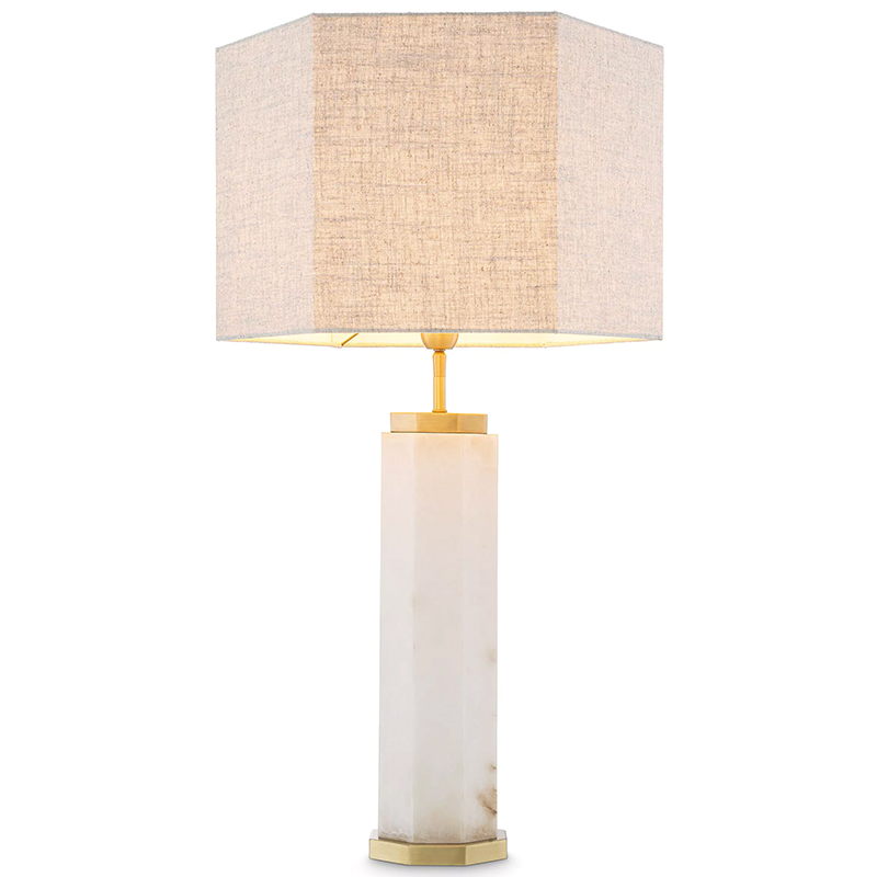 Настольная лампа Eichholtz Table Lamp Newman Alabaster Латунь Серый Белый Настольная лампа Eichholtz Table Lamp Newman Alabaster Латунь Серый Белый в Липецке | Loft Concept