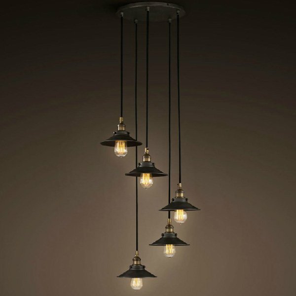 Люстра Loft Cone Pendant 5 Черный Люстра Loft Cone Pendant 5 Черный в Липецке | Loft Concept
