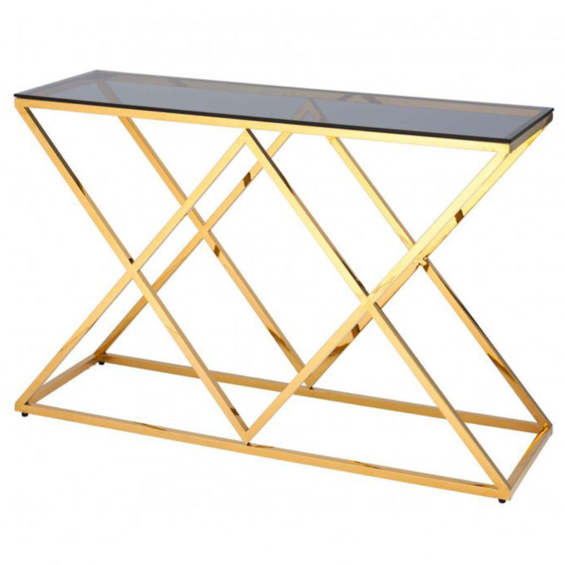 Консоль Milan Console Прозрачное Стекло Золотой Консоль Milan Console Прозрачное Стекло Золотой в Липецке | Loft Concept