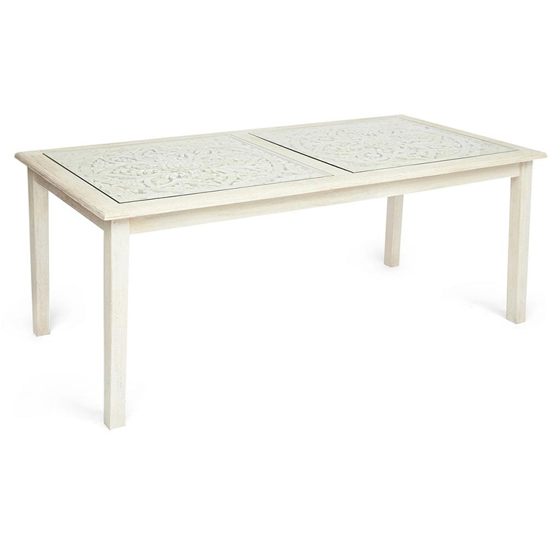 Обеденный стол Indian antique white Table Белый Обеденный стол Indian antique white Table Белый в Липецке | Loft Concept