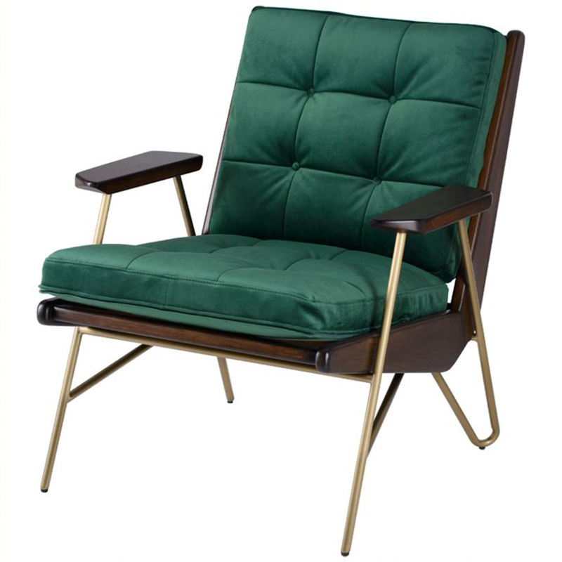 Кресло Gelver Chair green Зеленый матовое золото Коричневый Кресло Gelver Chair green Зеленый матовое золото Коричневый в Липецке | Loft Concept