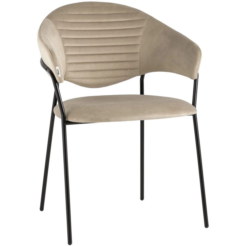 Стул Alexis Chair Бежевый Велюр Бежевый Черный Стул Alexis Chair Бежевый Велюр Бежевый Черный в Липецке | Loft Concept