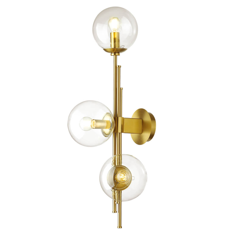 Бра TRILOGY WALL SCONCE Clear glass 70 Латунь Прозрачное Стекло Бра TRILOGY WALL SCONCE Clear glass 70 Латунь Прозрачное Стекло в Липецке | Loft Concept