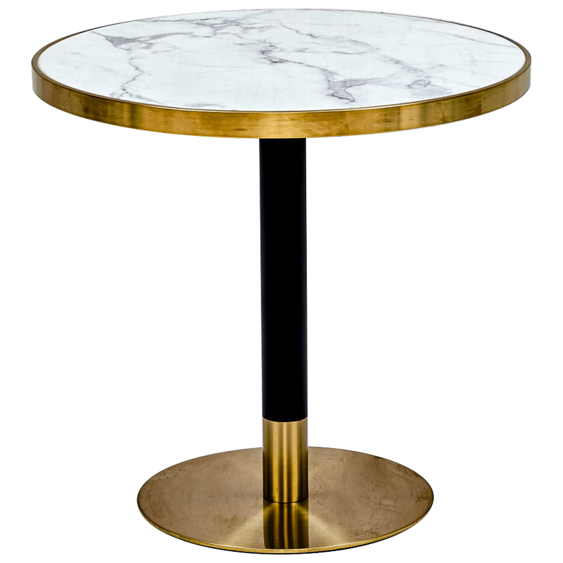 Обеденный стол Paco Dinner Table 80 Белый Глянцевое золото Черный Обеденный стол Paco Dinner Table 80 Белый Глянцевое золото Черный в Липецке | Loft Concept