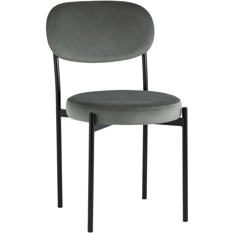 Стул Alfie Chair Темно-Серый Велюр Серый Черный Стул Alfie Chair Темно-Серый Велюр Серый Черный в Липецке | Loft Concept