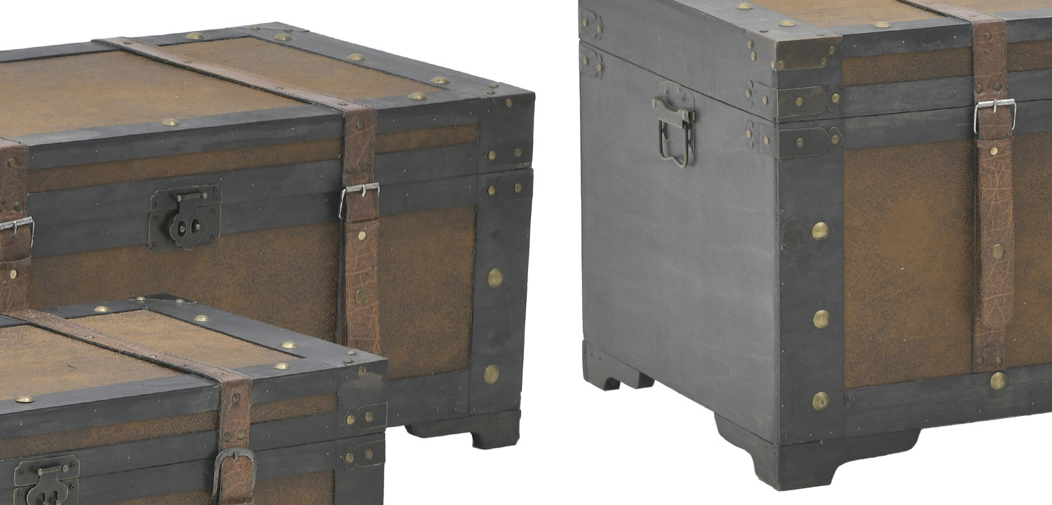 Деревянные сундуки набор из 3-х штук Dark Wood Chest - фото