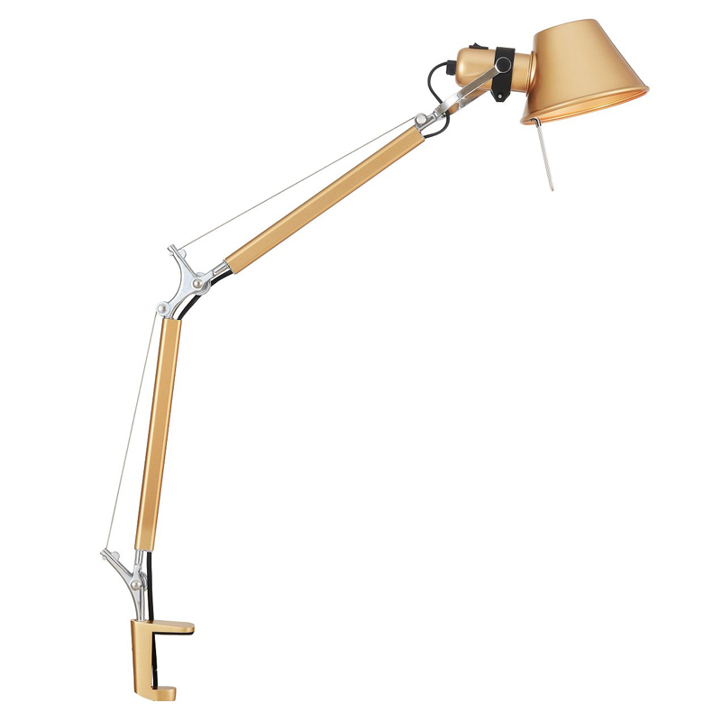 Настольная лампа с креплением на столешницу Artemide Золотой Хром Настольная лампа с креплением на столешницу Artemide Золотой Хром в Липецке | Loft Concept