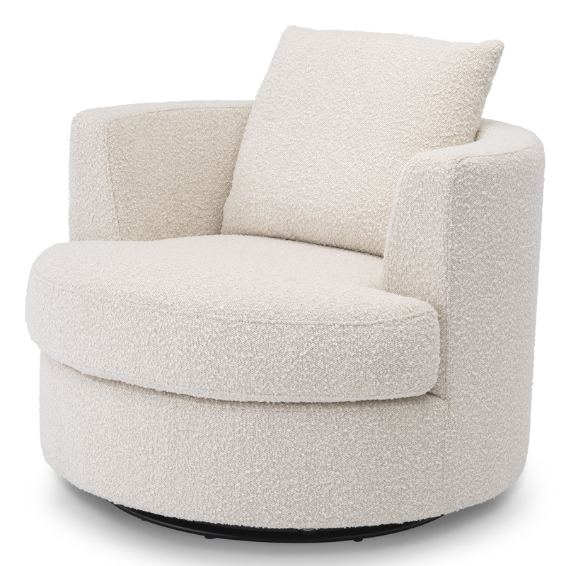 Кресло Eichholtz Swivel Chair Felix Кремовый Черный Кресло Eichholtz Swivel Chair Felix Кремовый Черный в Липецке | Loft Concept