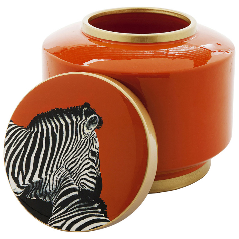 Ваза с крышкой Orange Zebra Оранжевый Ваза с крышкой Orange Zebra Оранжевый в Липецке | Loft Concept