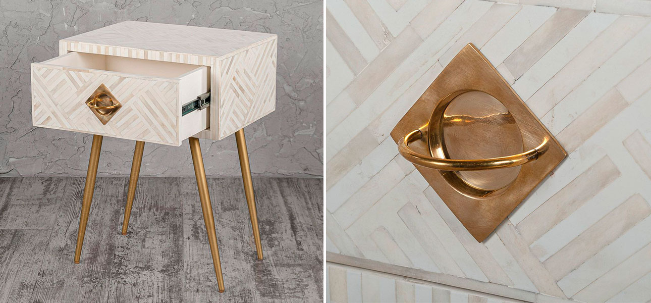 Тумба прямоугольная белая White Amelia - фото №2