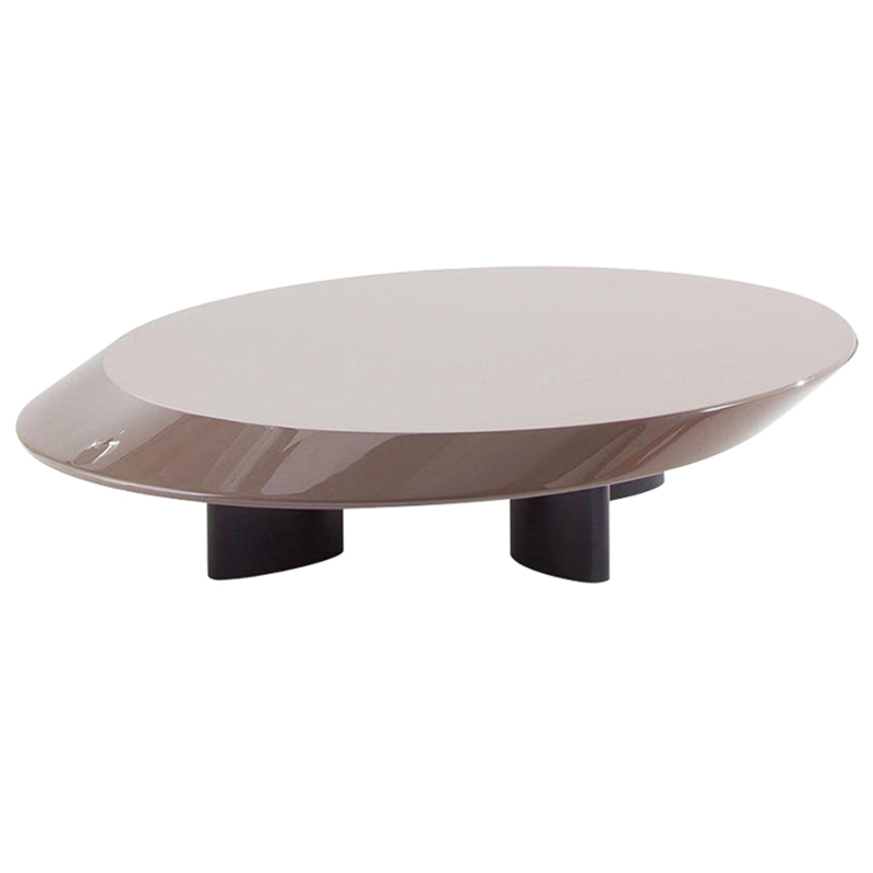 Кофейный стол Ellipse Grey Glossy Coffee Table Серый Черный в Липецке | Loft Concept 