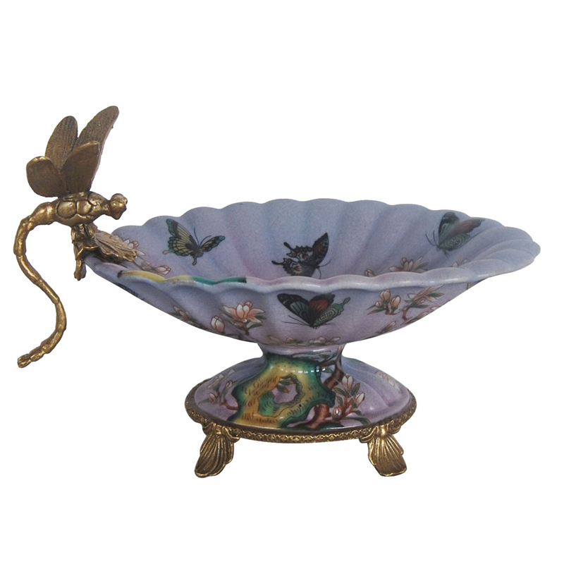 Блюдо Bronze Dragonfly and Butterflies Бронза Мульти Голубой пастельный Блюдо Bronze Dragonfly and Butterflies Бронза Мульти Голубой пастельный в Липецке | Loft Concept