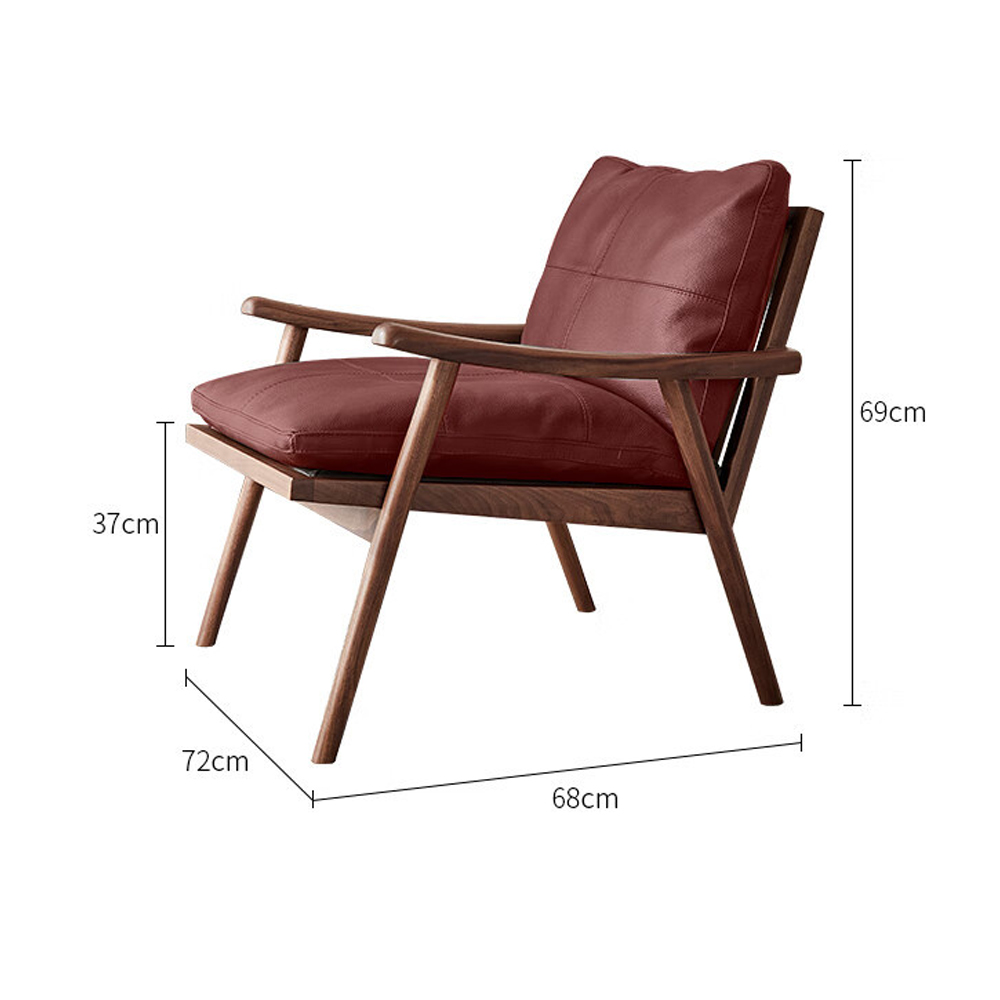 Кресло c каркасом из массива дерева и мягкой кожаной обивкой Walnut Armchair Кресло c каркасом из массива дерева и мягкой кожаной обивкой Walnut Armchair в Липецке