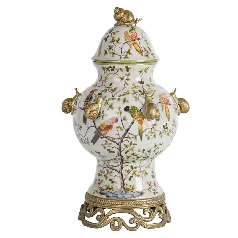 Ваза с крышкой Golden Snails Vase Золотой Белый Мульти Ваза с крышкой Golden Snails Vase Золотой Белый Мульти в Липецке | Loft Concept