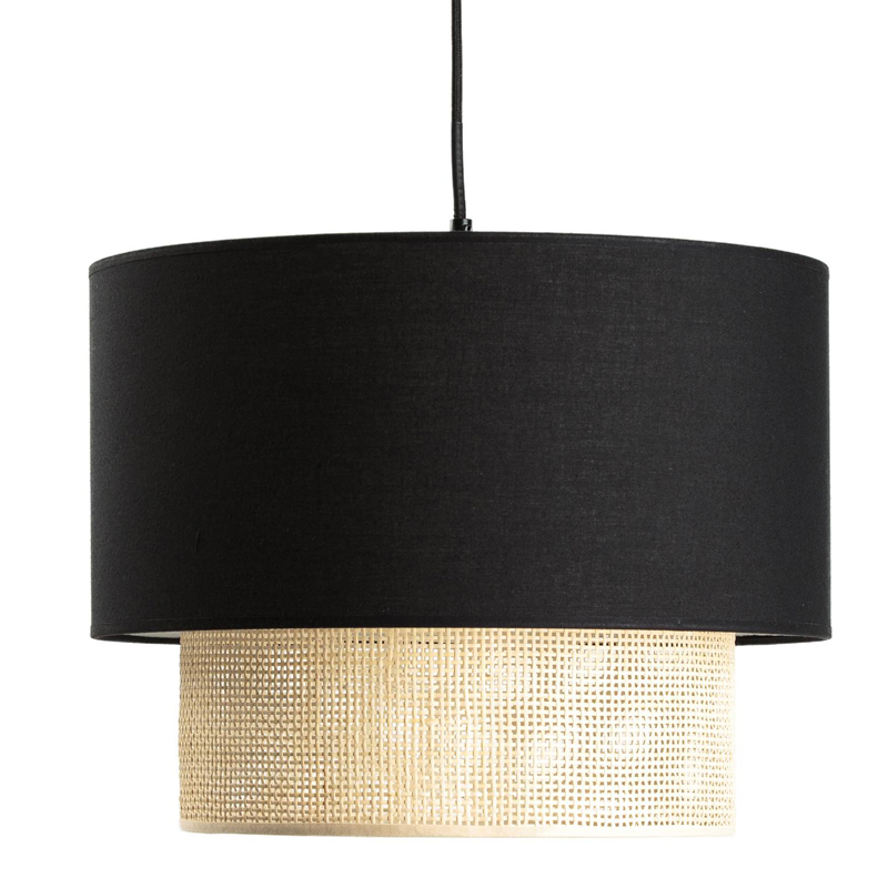 Подвесной светильник Ottar Wicker Black lampshade Бежевый Черный Подвесной светильник Ottar Wicker Black lampshade Бежевый Черный в Липецке | Loft Concept