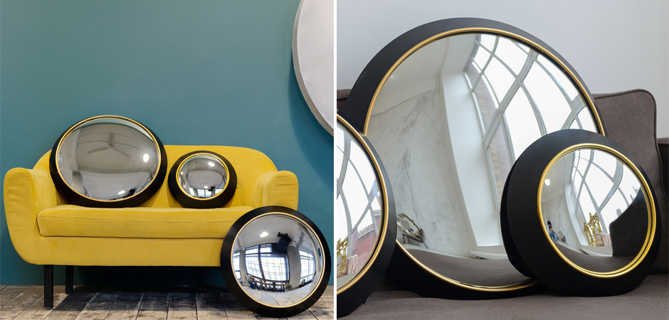 Зеркало Black Circle Fish-eye Mirror Зеркало Black Circle Fish-eye Mirror - Loft-Concept в Липецке