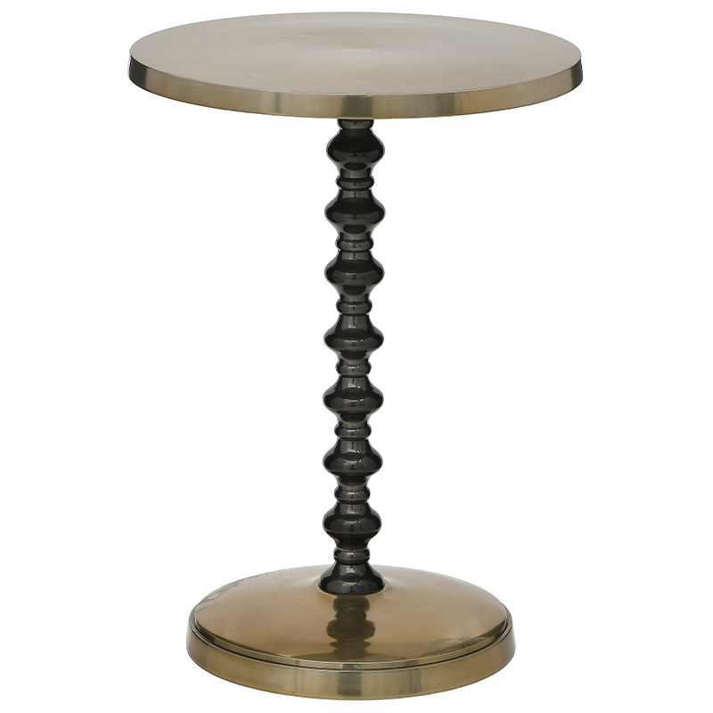 Круглый приставное стол Carther Round Side Table Золотой Черный Круглый приставное стол Carther Round Side Table Золотой Черный в Липецке | Loft Concept