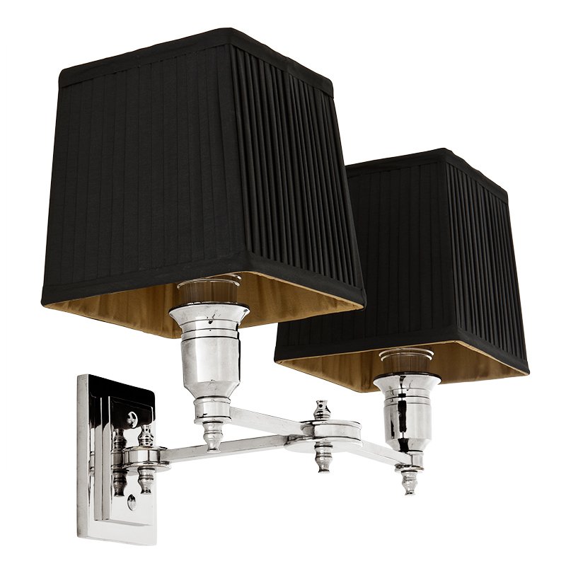 Бра Wall Lamp Lexington Double Nickel+Black Никель Черный Бра Wall Lamp Lexington Double Nickel+Black Никель Черный в Липецке | Loft Concept