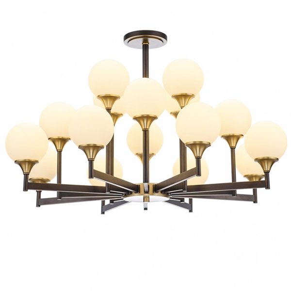 Люстра Ball Valley Chandelier 16 Белый Латунь Люстра Ball Valley Chandelier 16 Белый Латунь в Липецке | Loft Concept