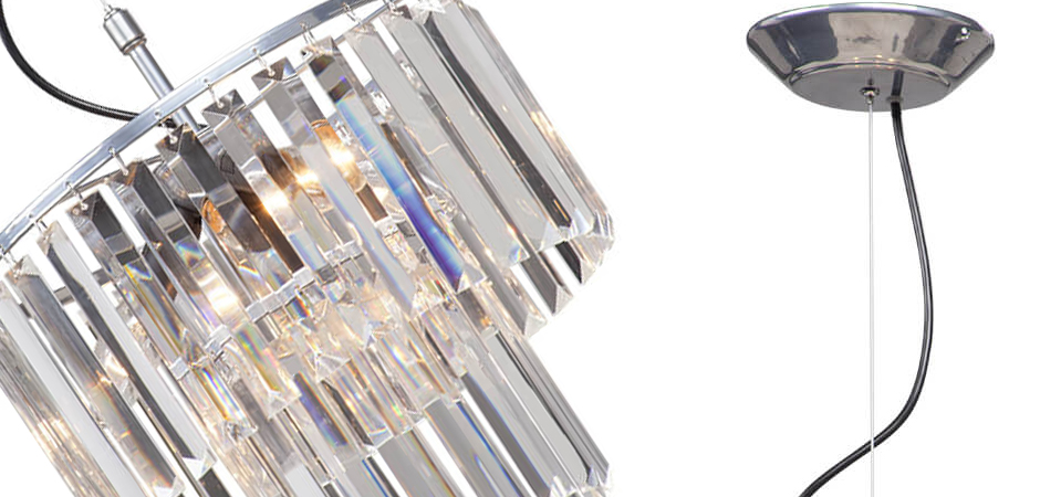 Люстра ODEON CLEAR GLASS 2-TIER Chrome прозрачное стекло D 31 Люстра ODEON CLEAR GLASS 2-TIER Chrome прозрачное стекло D 31 - Loft-Concept в Липецке