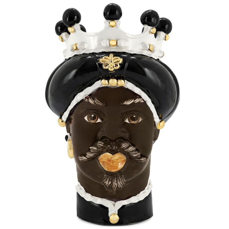 Ваза Vase Moro Man Medium New Black Черный Коричневый Золотой Ваза Vase Moro Man Medium New Black Черный Коричневый Золотой в Липецке | Loft Concept