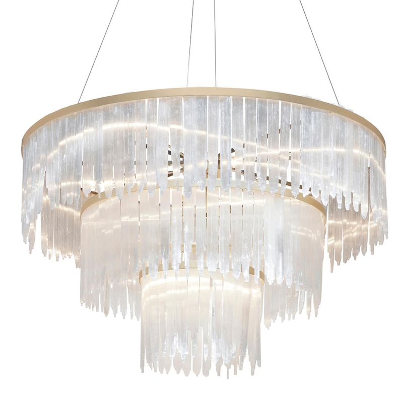 Люстра LAMP SELEN ROUND brass 120 Прозрачный белый Матовая латунь Люстра LAMP SELEN ROUND brass 120 Прозрачный белый Матовая латунь в Липецке | Loft Concept