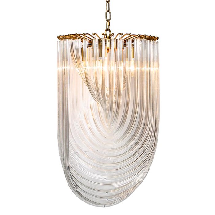 Люстра Retro Frozen Glass Chandelier 44 Champagne Золотой Прозрачное Стекло Люстра Retro Frozen Glass Chandelier 44 Champagne Золотой Прозрачное Стекло в Липецке | Loft Concept