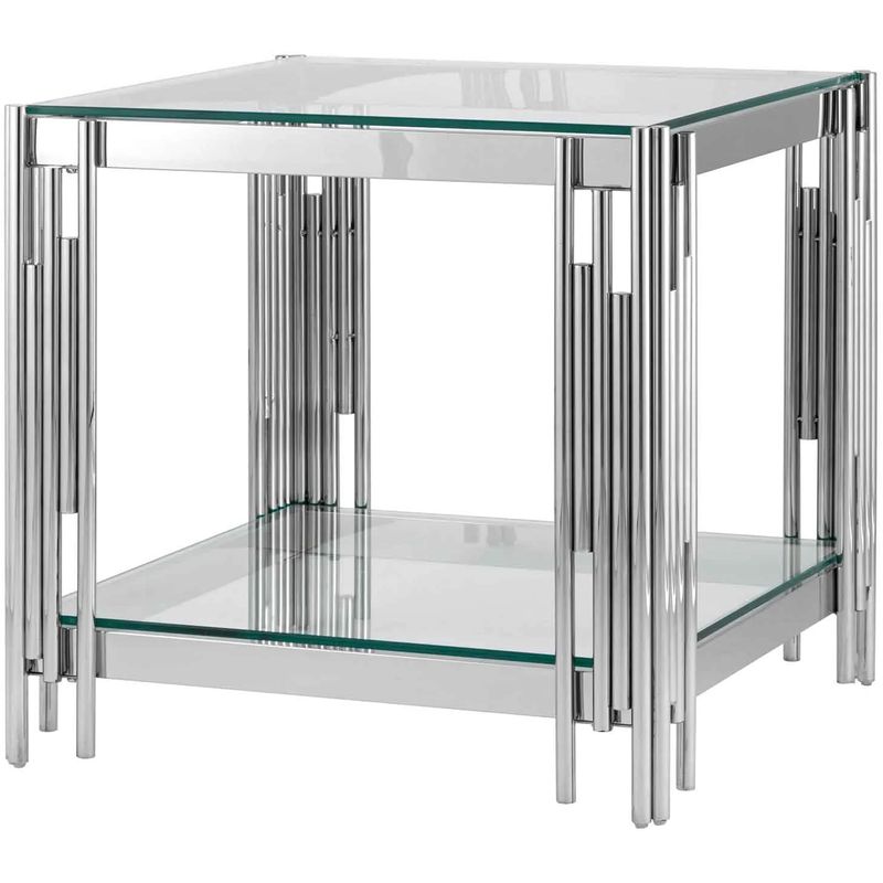 Стол приставной Collection ACCORD Silver Серебряный Прозрачное Стекло Стол приставной Collection ACCORD Silver Серебряный Прозрачное Стекло в Липецке | Loft Concept