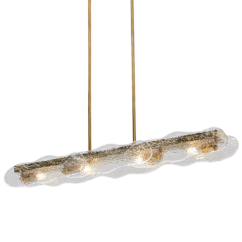 Люстра Linear Glass Clouds Chandelier Золотой Прозрачное Стекло Люстра Linear Glass Clouds Chandelier Золотой Прозрачное Стекло в Липецке | Loft Concept