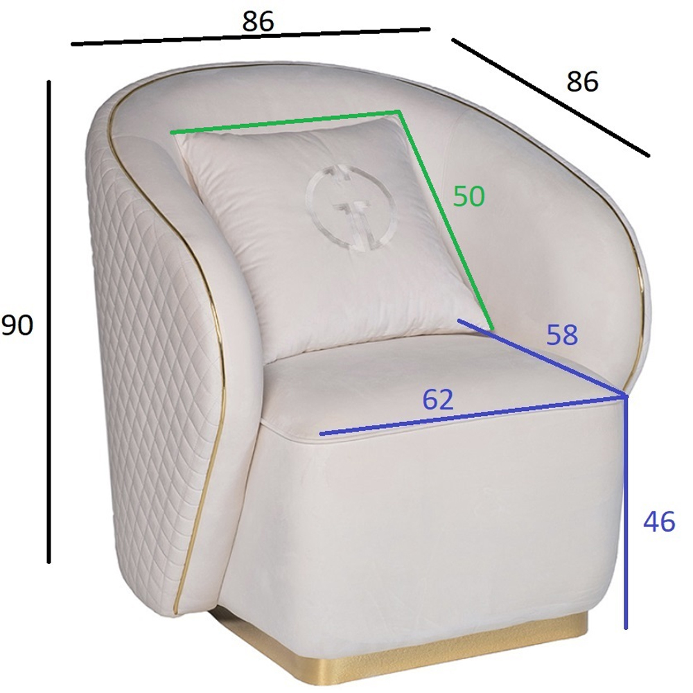 Кресло велюровое оттенка слоновой кости с простроченной спинкой Perfect Comfort Кресло велюровое оттенка слоновой кости с простроченной спинкой Perfect Comfort в Липецке