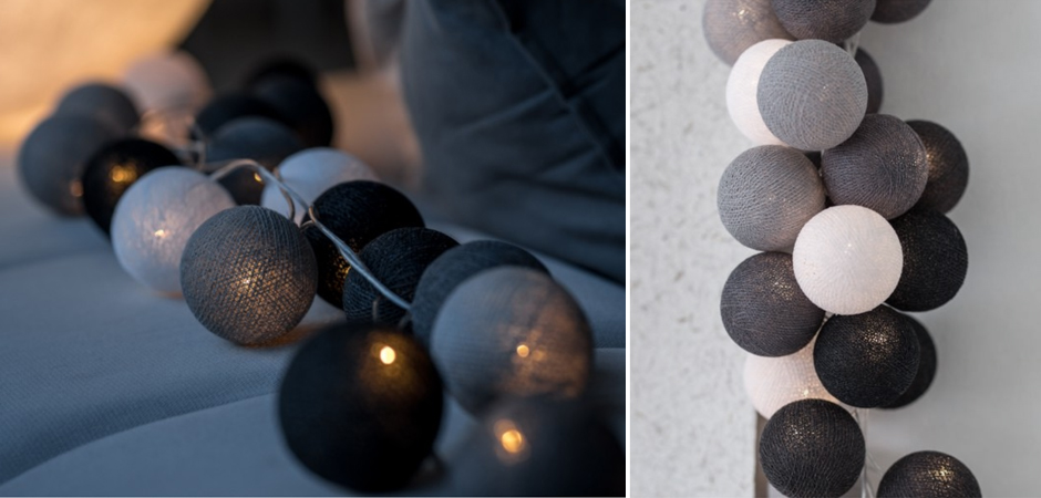 Гирлянда хлопковые фонарики Сotton Ball Antra - Loft-Concept в Липецке