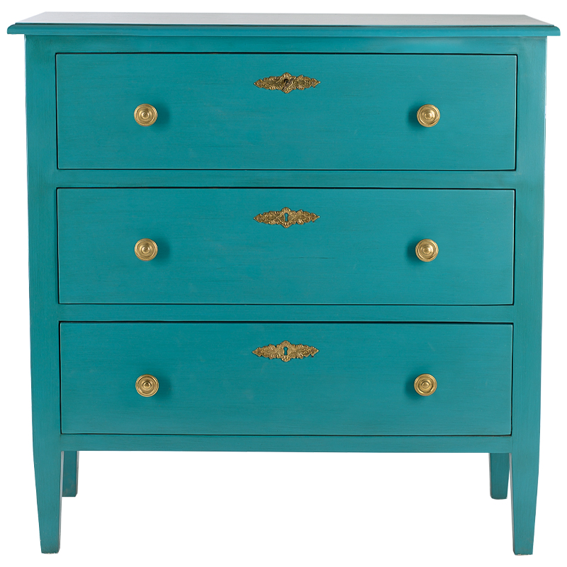 Комод L.XV CHEST OF DRAWERS Moreau Бирюзовый Бирюзовый Золотой Белый Комод L.XV CHEST OF DRAWERS Moreau Бирюзовый Бирюзовый Золотой Белый в Липецке | Loft Concept
