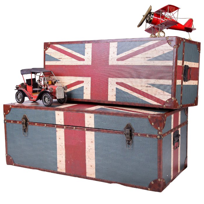 Сундук Union Jack Wooden Серый шифер Красный Сундук Union Jack Wooden Серый шифер Красный в Липецке | Loft Concept