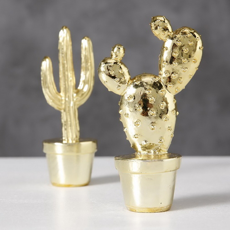 Набор статуэток Golden Cactus Figurine Золотой Набор статуэток Golden Cactus Figurine Золотой в Липецке | Loft Concept