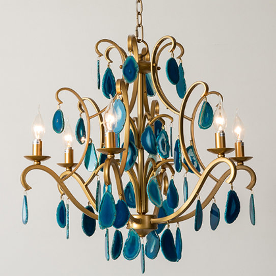Люстра Agate Spila Classic Chandelier 65 Синий Латунь Люстра Agate Spila Classic Chandelier 65 Синий Латунь в Липецке | Loft Concept