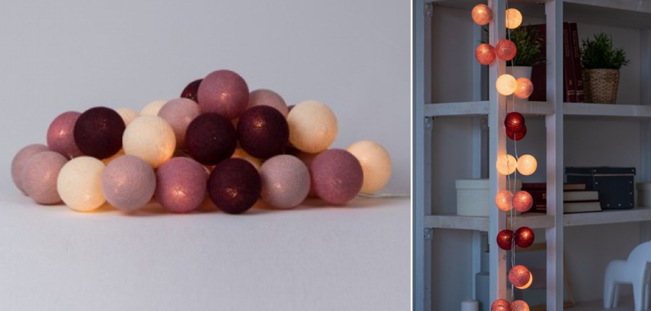 Гирлянда хлопковые фонарики Сotton Ball Rosegarden - Loft-Concept в Липецке