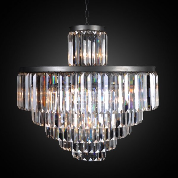 Люстра RH 1920s Odeon Clear Glass Fringe Chandelier - 6 rings Черный Люстра RH 1920s Odeon Clear Glass Fringe Chandelier - 6 rings Черный в Липецке | Loft Concept