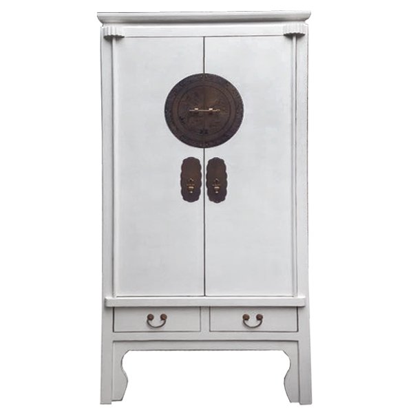 Китайский шкаф Chinese Wedding Cabinet white Белый Темная бронза Китайский шкаф Chinese Wedding Cabinet white Белый Темная бронза в Липецке | Loft Concept