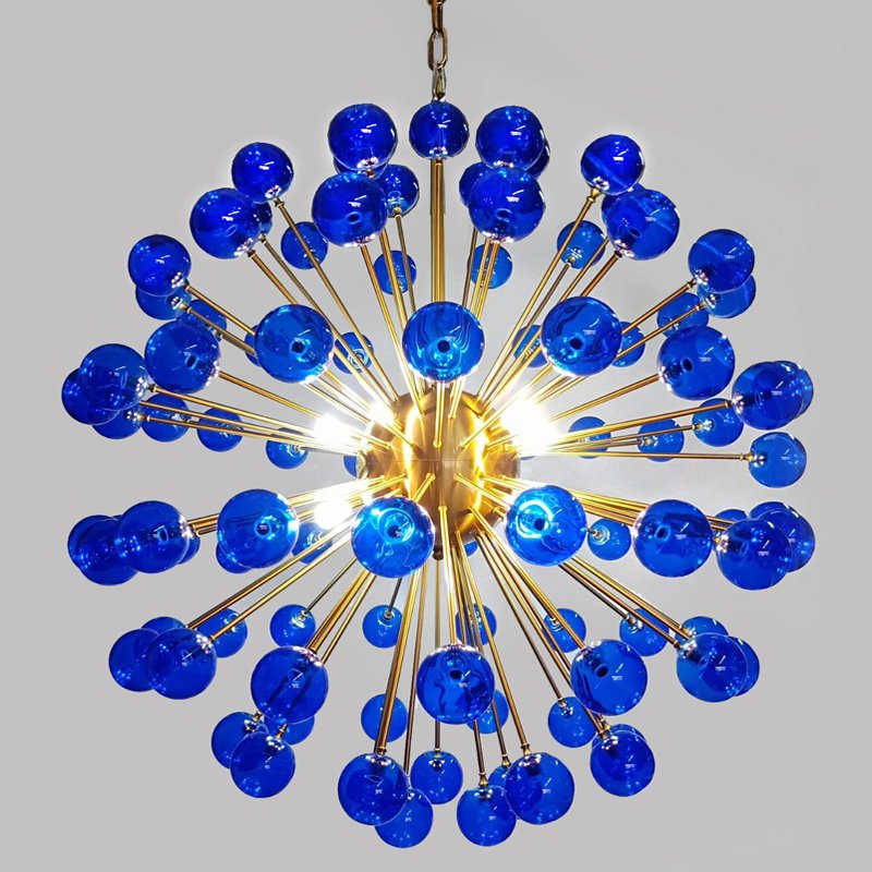 Люстра BLUE MURANO SPUTNIK DV5513 Латунь Синий Люстра BLUE MURANO SPUTNIK DV5513 Латунь Синий в Липецке | Loft Concept