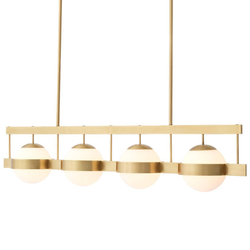 Люстра Eichholtz Chandelier Biba Brass Латунь Античная полированная Белое матовое стекло Люстра Eichholtz Chandelier Biba Brass Латунь Античная полированная Белое матовое стекло в Липецке | Loft Concept