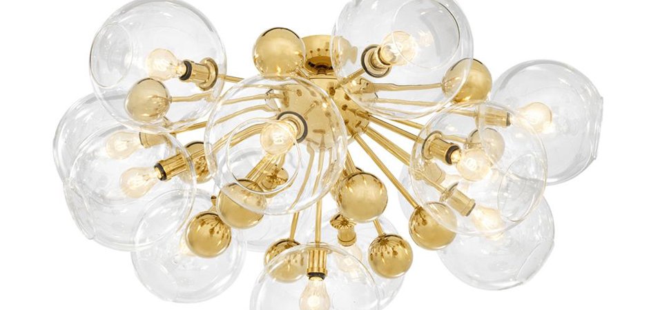 Потолочный светильник Eichholtz Ceiling Lamp Soleil Gold Потолочный светильник Eichholtz Ceiling Lamp Soleil Gold - Loft-Concept в Липецке