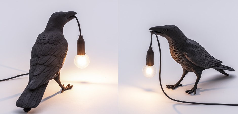 Настольная лампа Bird Lamp Black Waiting Настольная лампа Bird Lamp Black Waiting - Loft-Concept в Липецке