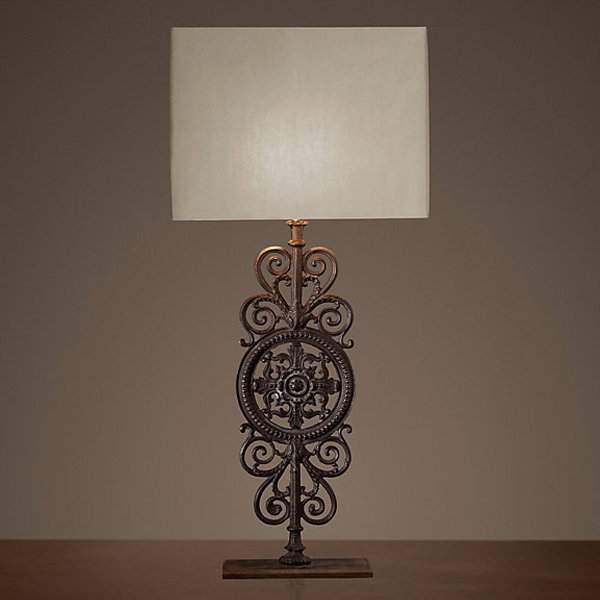 Настольная лампа RH Parisian Iron Gate Table Lamp Коричневый Настольная лампа RH Parisian Iron Gate Table Lamp Коричневый в Липецке | Loft Concept