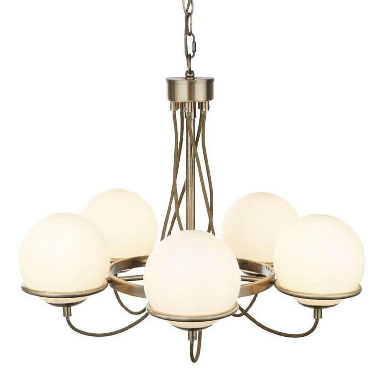 Люстра Melissa Chandelier Bronze 5 Бронза Белый Люстра Melissa Chandelier Bronze 5 Бронза Белый в Липецке | Loft Concept
