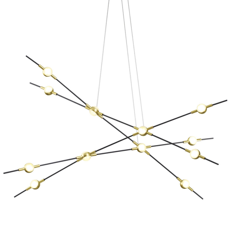 Люстра Ake Chandelier Белый Черный Глянцевое золото Люстра Ake Chandelier Белый Черный Глянцевое золото в Липецке | Loft Concept