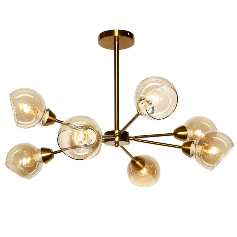 Светильник Sputnik Loft Globe Латунь Янтарь (Amber) Светильник Sputnik Loft Globe Латунь Янтарь (Amber) в Липецке | Loft Concept