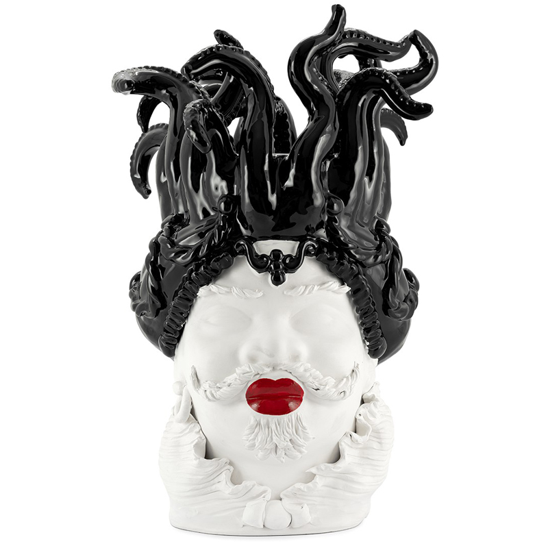 Ваза VASE MORO MAN TENTACLES Белый Черный Красный в Липецке | Loft Concept 