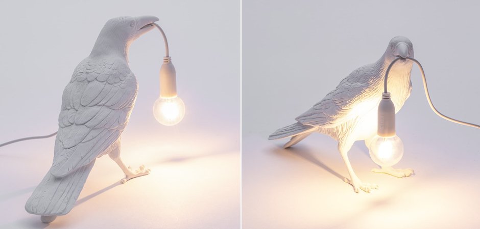 Настольная лампа Seletti Bird Lamp White Waiting Настольная лампа Seletti Bird Lamp White Waiting - Loft-Concept в Липецке
