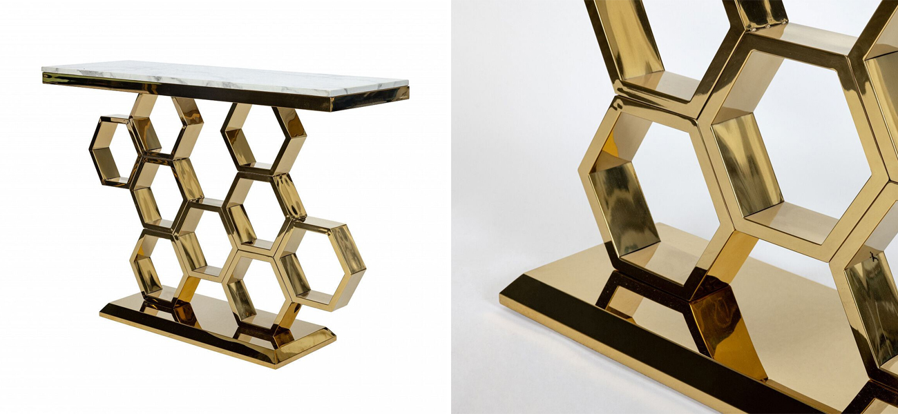 Консоль с мраморной столешницей Nectary - фото №1